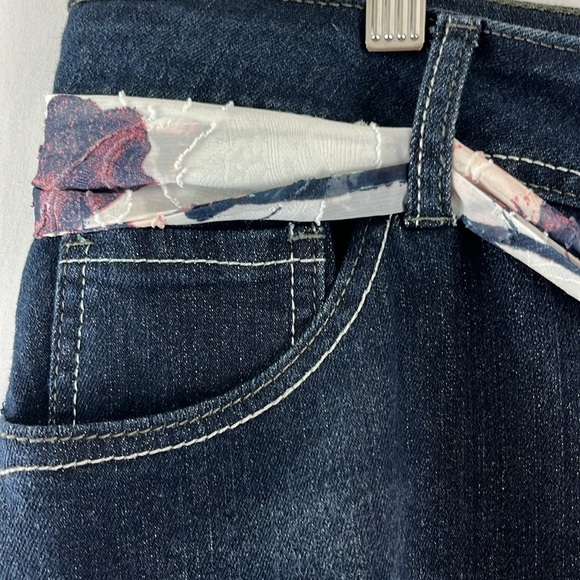 Unbranded Coastal Cowgirl Denim Waist w/ Floral Flared Maxi Skirt - Picture 5 of 12